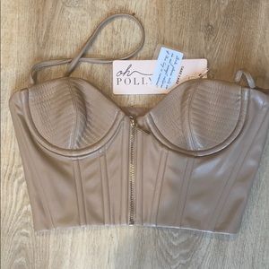 Crop top faux leather